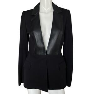 Bailey 44 Faux Leather Black Blazer size small